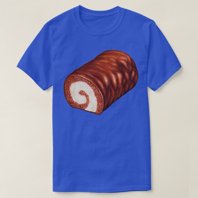 Chocolate Swiss Roll Cake Mönster T Shirt (Design framsida)