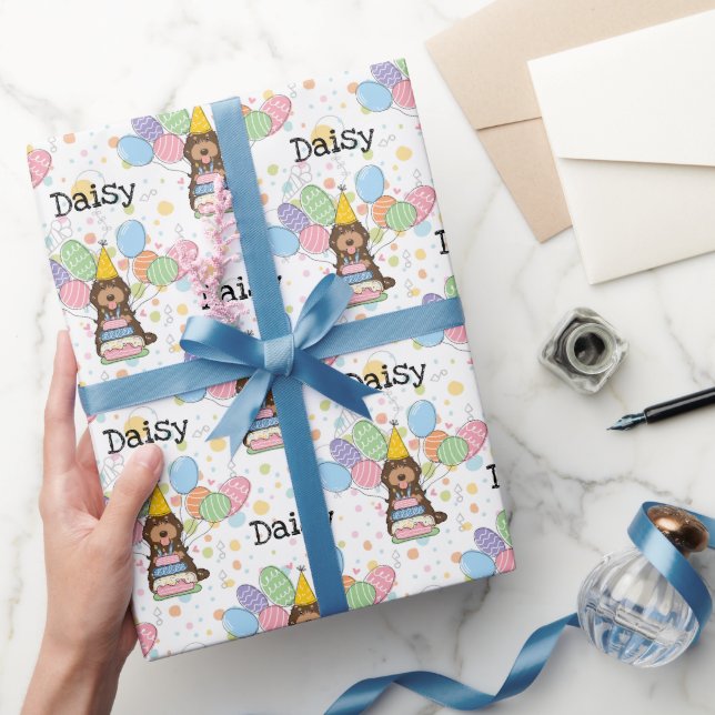 Chocolate Tan Cockapoo Cavapoo Hund Birthday Presentpapper (Gifting)