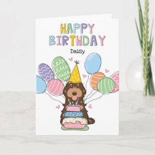 Chocolate Tan Cockapoo Cavapoo Hund Grattis på föd Kort