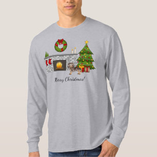 Chocolate & Tan Dapple Korthårig Dachshund - Jul T Shirt