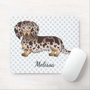 Chocolate & Tan Dapple Long Hair Dachshund & Namn Musmatta