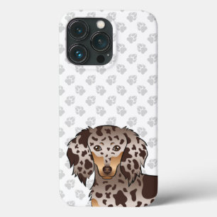 Chocolate & Tan Dapple Long Hair Dachshund & Tass