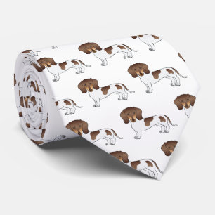 Chocolate & Tan Pied Kort Hair Dachshund Mönster Slips