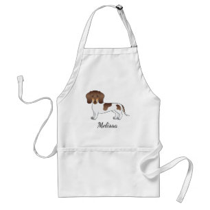 Chocolate & Tan Pied Kort Hair Dachshund & Namn Förkläde