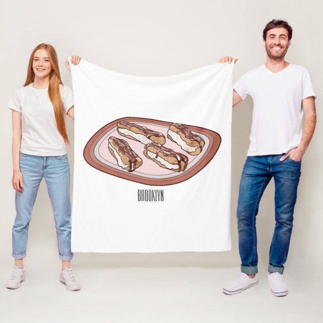 Chocolate-tecknad illustration fleecefilt (På plats)