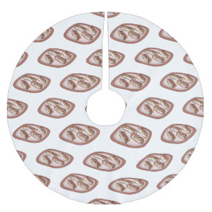 Chocolate-tecknad illustration julgransmatta borstad polyester