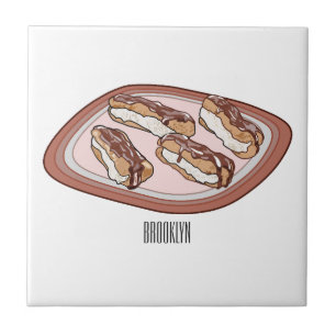 Chocolate-tecknad illustration kakelplatta