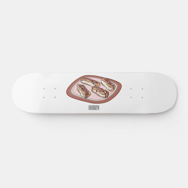 Chocolate-tecknad illustration mini skateboard bräda 18,5 cm (Horz)