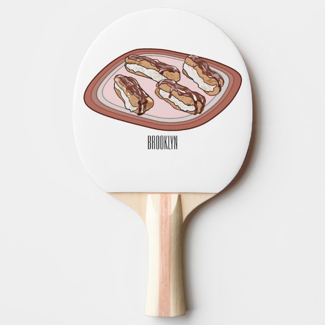 Chocolate-tecknad illustration pingisracket (Framsidan)
