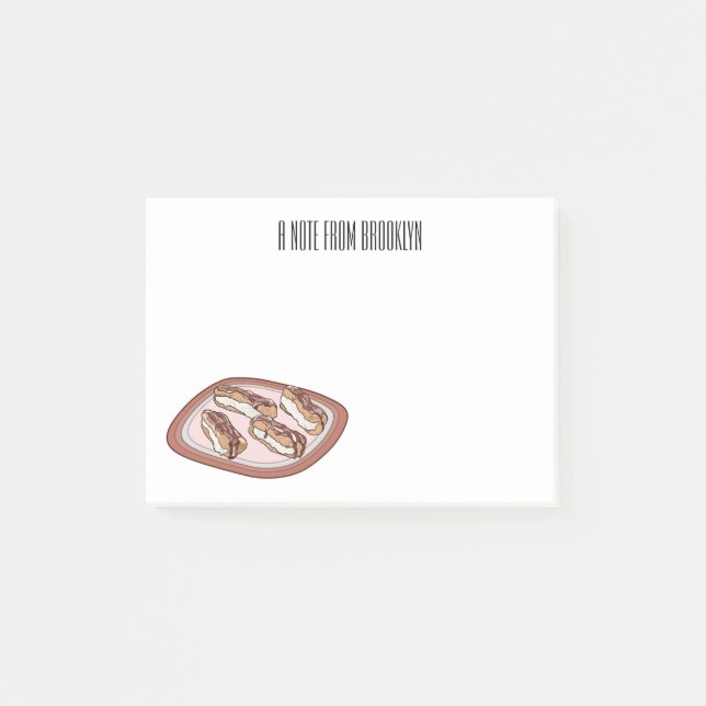 Chocolate-tecknad illustration post-it block (Framsida)