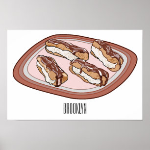 Chocolate-tecknad illustration poster