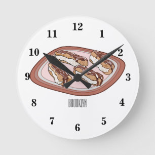 Chocolate-tecknad illustration rund klocka