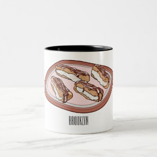 Chocolate-tecknad illustration Två-Tonad mugg