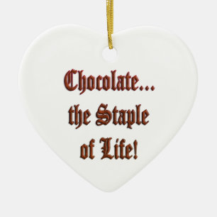 Chocolate the Staple of Life Br. Hjärtprydnad Julgransprydnad Keramik