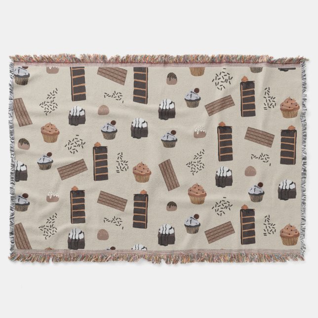 Chocolate Theme Mönster Filt (Framsidan)