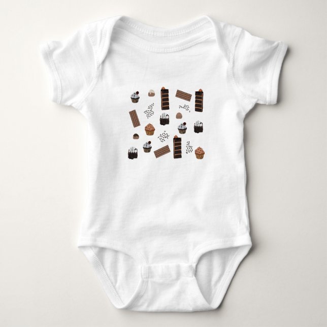 Chocolate Theme Mönster T Shirt (Framsida)