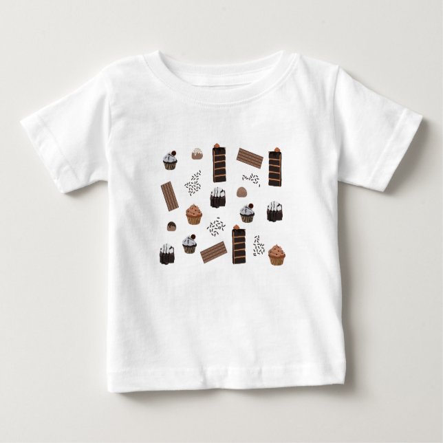Chocolate Theme Mönster T Shirt (Framsida)