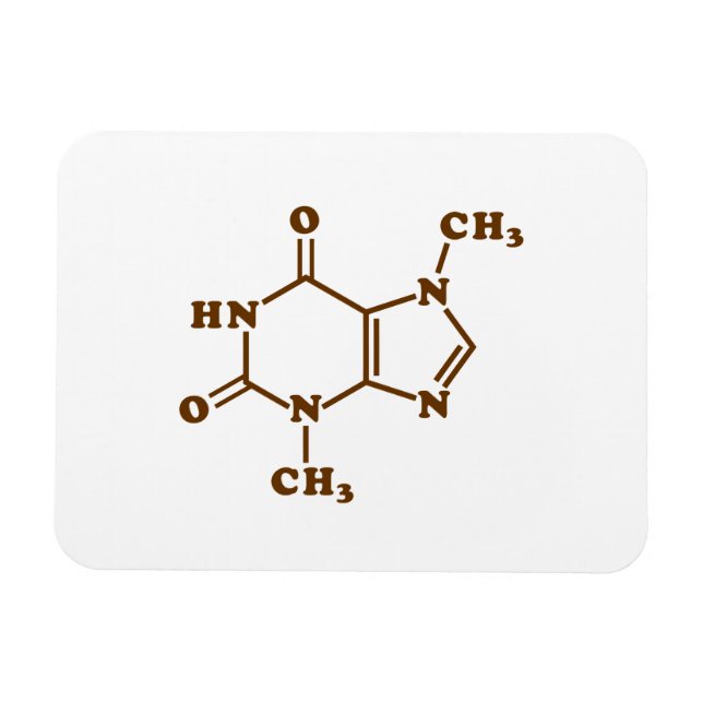 Chocolate Theobromine Molecular Chemical Formula Magnet (Horisontell)