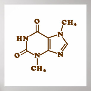 Chocolate Theobromine Molecular Chemical Formula Poster