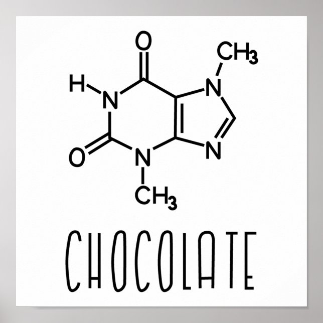 Chocolate Theobromine Molecular Chemical Formula Poster (Framsidan)