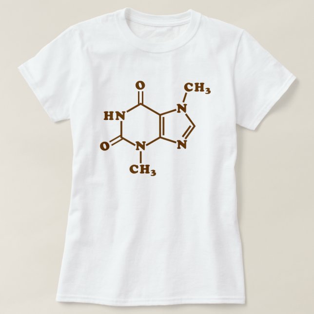 Chocolate Theobromine Molecular Chemical Formula T Shirt (Design framsida)