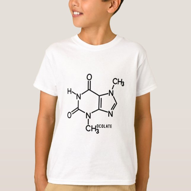 Chocolate Theobromine Molecular Chemical Formula T Shirt (Framsida)