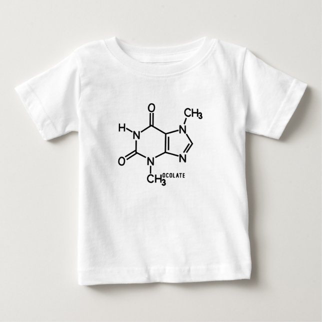 Chocolate Theobromine Molecular Chemical Formula T Shirt (Framsida)