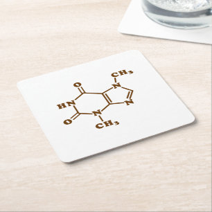 Chocolate Theobromine Molecular Chemical Formula Underlägg Papper Kvadrat