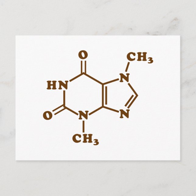 Chocolate Theobromine Molecular Chemical Formula Vykort (Framsida)