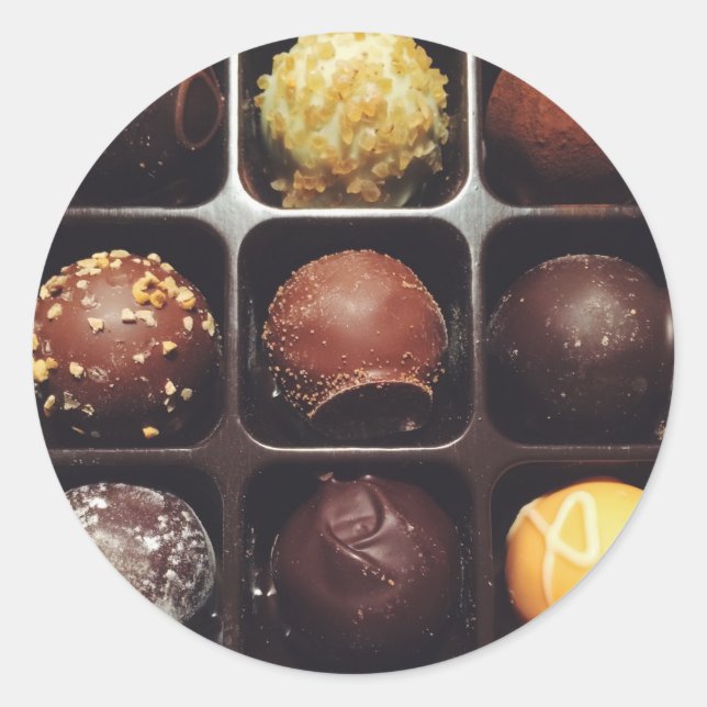 Chocolate Truffle Photo Runt Klistermärke (Framsida)