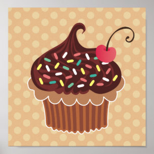 Chocolate & Vanilla Cupkaka-Kanvastryck Poster