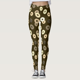 Chocolate vanilla donuts elegant mönster brun leggings