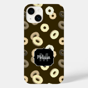 Chocolate vanilla donuts mönster brun Monogram