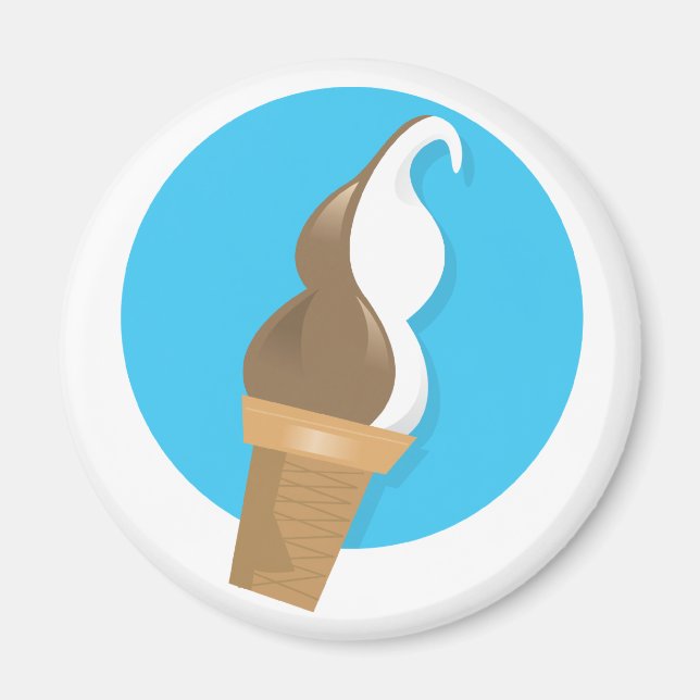 Chocolate & Vanilla Ice Cream Cone Magnet (Framsidan)