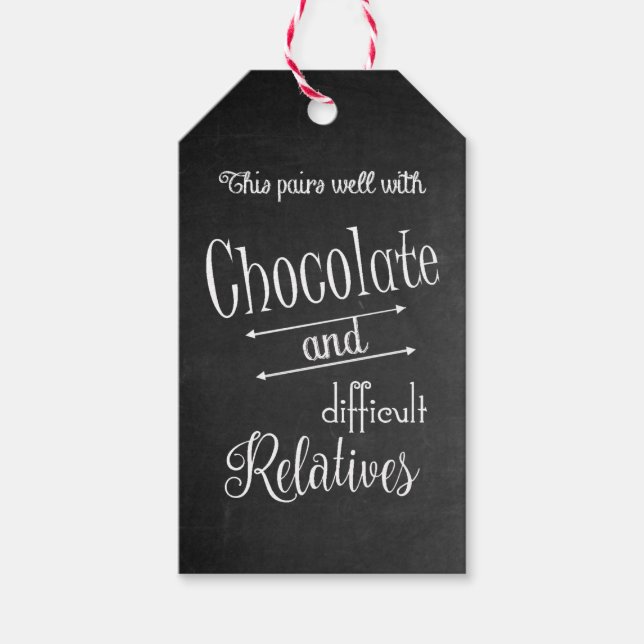 Chocolate & Vin Flaska Vin Taste-middagen Party Presentetikett (Framsidan)