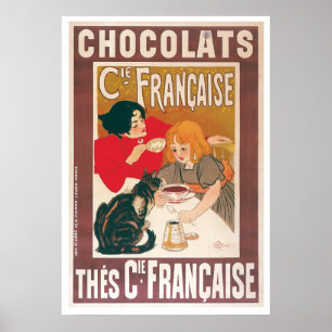 Chocolate ~ Vintage Hett Chocolate Drink Ad Poster
