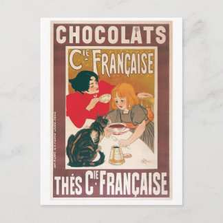 Chocolate ~ Vintage Hett Chocolate Drink Ad Vykort
