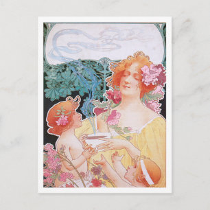 Chocolate ~ Vintage Hett Chocolate Drink Ad Vykort