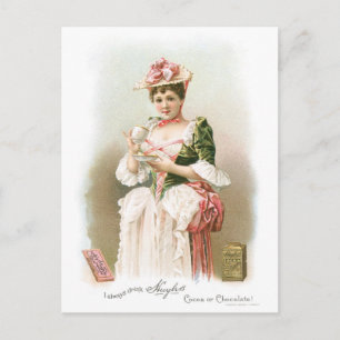 Chocolate ~ Vintage Hett Chocolate Drink Ad Vykort
