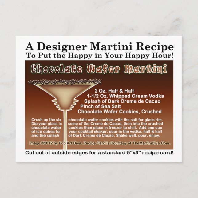 Chocolate Wafer Martini Recept-kort Vykort (Framsida)