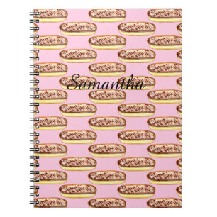 Chocolate Watercolor Eclairs Donuts Anteckningsbok