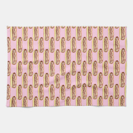 Chocolate Watercolor Eclairs Donuts Kökshandduk