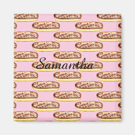 Chocolate Watercolor Eclairs Donuts Magnet