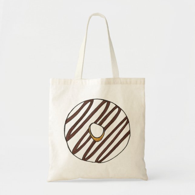 Chocolate Zebra Rand Donut Doughnut Foodie Tote Tygkasse (Framsidan)