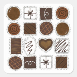 Chocolates Chocohol Valentine Candies Fyrkantigt Klistermärke