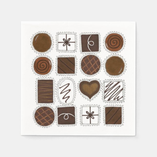 Chocolates Valentindagen Valentine Napkin Pappersservett (Framsidan)