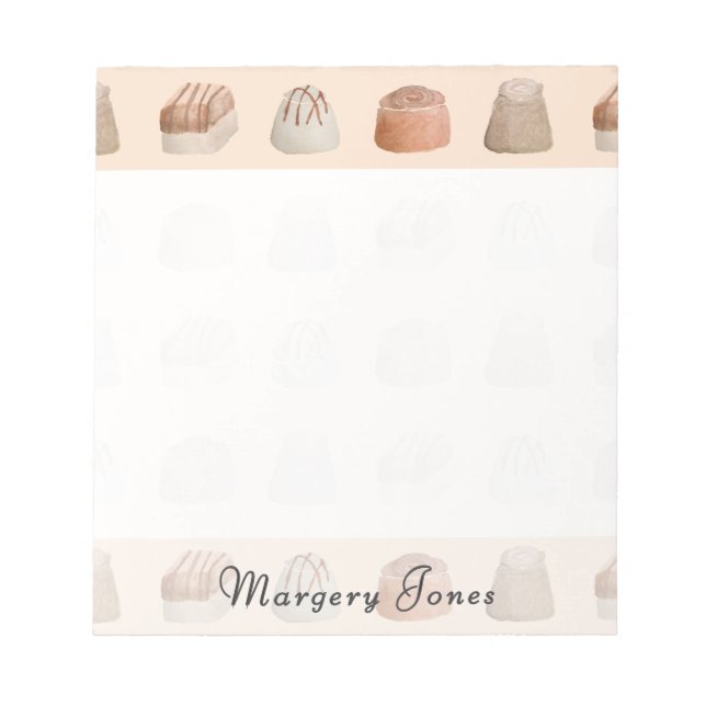 Chocolates Watercolor Custom Anteckningsblock (Framsida)