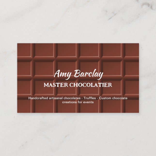 Chocolatier Anpassningsbar QR Visitkort (Framsida)