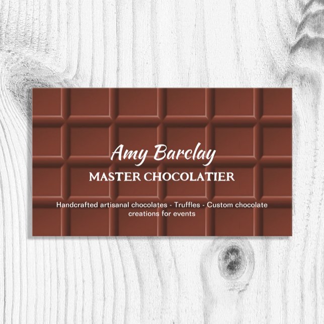 🍫 Chocolatier Anpassningsbar Visitkort (Chocolate Business Cards)
