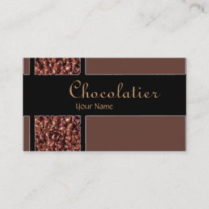 Chocolatier choklad gå i flisor beställnings- visitkort